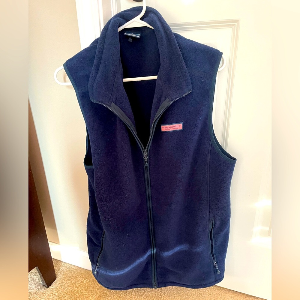 Vineyard vine men’s blue fleece vest